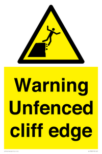 Warning Unfenced cliff edge